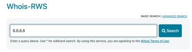 The ARIN WHOIS lookup site.