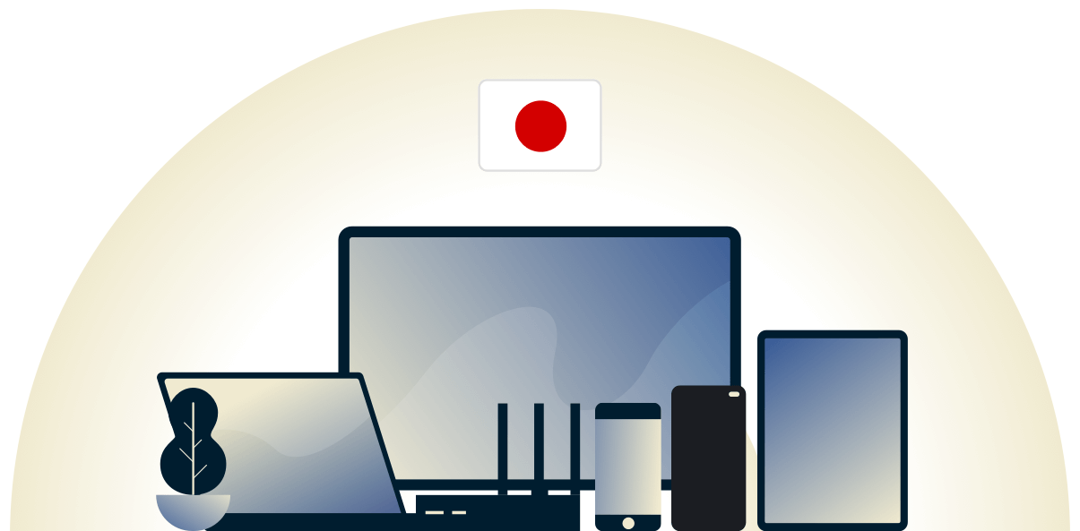 Japan VPN beskytter en række forskellige enheder.