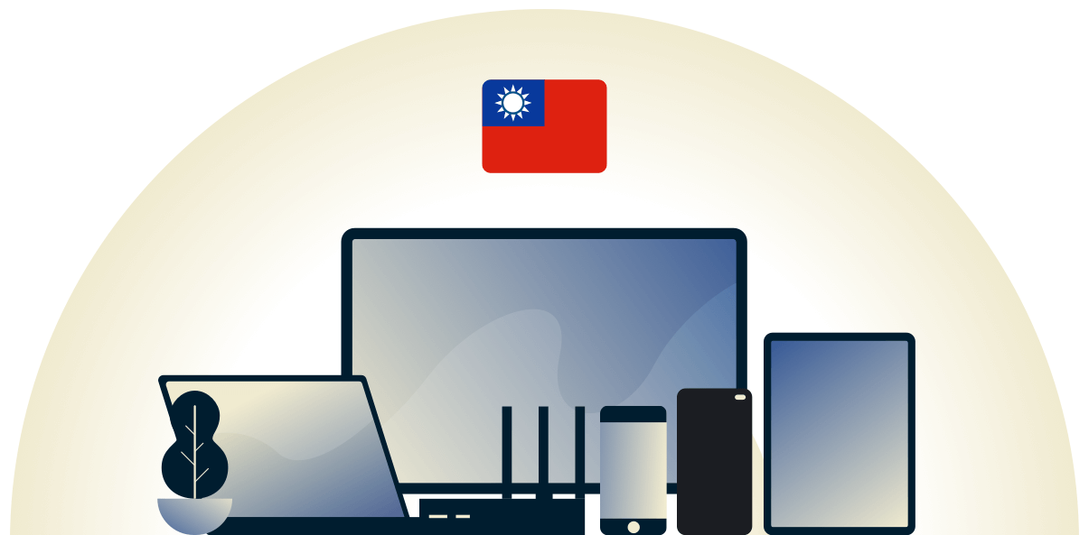 VPN per Taiwan che protegge una variet&agrave; di dispositivi.